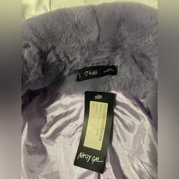 Nasty Gal Lilac Faux Fur Coat - Picture 5 of 6